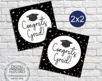 Printable Graduation Gift Tags, Class of 2024, High School, College, Party Favor, Graduation Favor Tags, Thank You Tags, 2024 Graduate