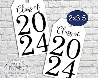 Printable Graduation Gift Tags, Class of 2024, High School, College, Party Favor, Graduation Favor Tags, Chalkboard Gift Tags, 2024 Graduate