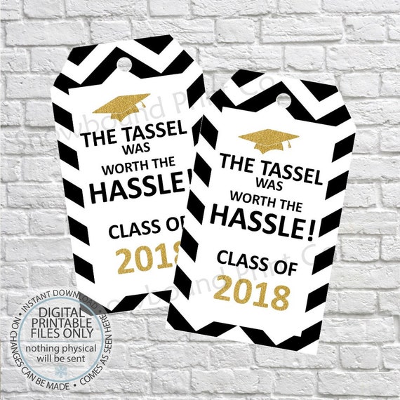 printable graduation gift tags class of 2018 high school etsy