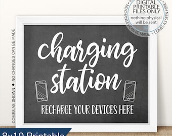 Charging Station Sign, Recharge Your Devices Here, Wedding Charge Bar, Recharge Here, Low Battery Charge, Table Sign, Reception sign