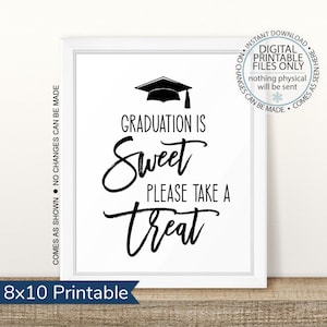Graduation is Sweet Please Take a Treat Sign, Printable Graduation Sign, Class of 2025, 2025 Graduation Printable, Open House Sign, Dessert