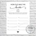 Printable How Old Was the Bride, Guess Brides Age, Wedding Shower ...