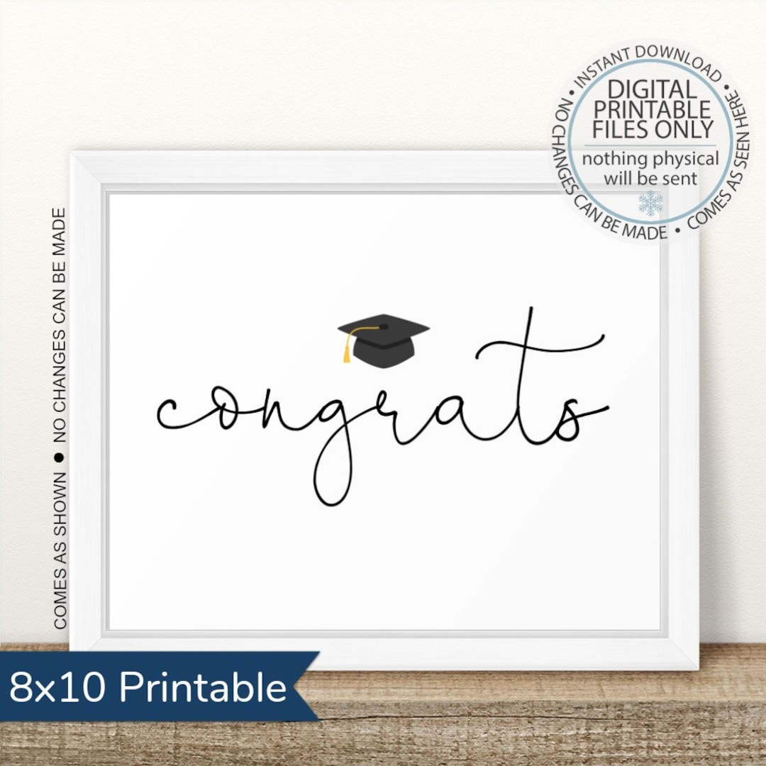 Printable Graduation Sign Congrats Graduation Sign Class of - Etsy