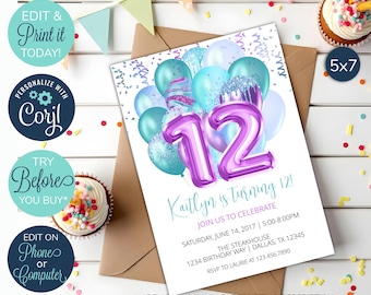 12 Cartes D'Invitation Anniversaire Enfant - Avec Enveloppes Et Autocollants - Thème Coloré