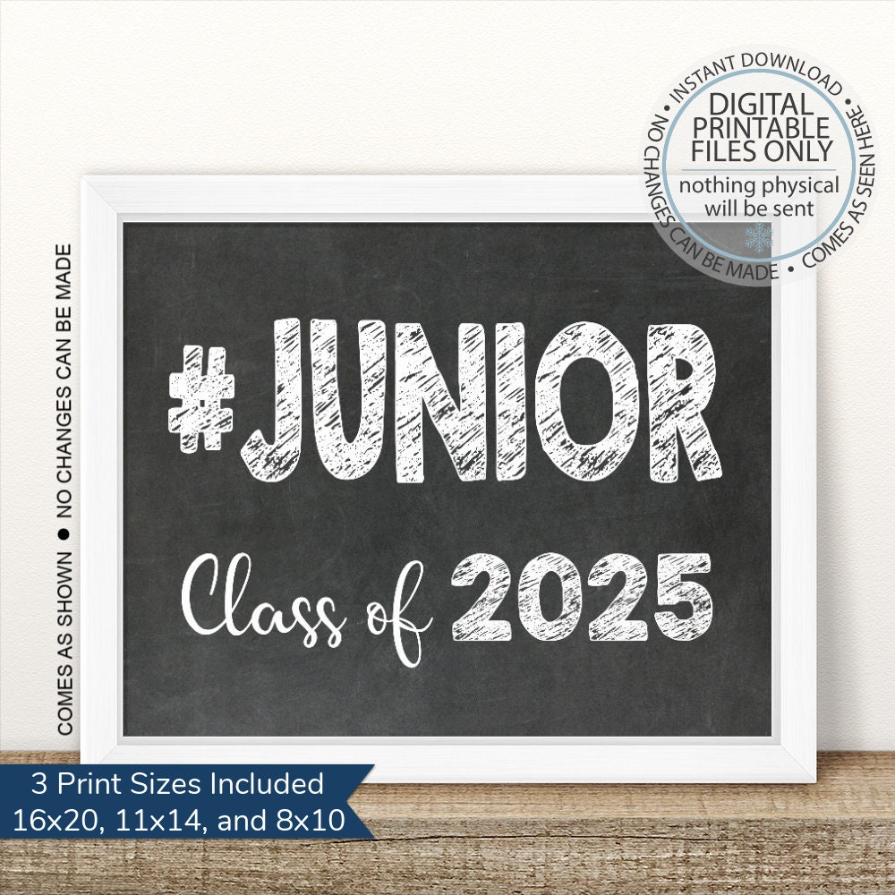 Junior Class of 2025 First Day of Junior Year Printable Etsy