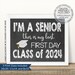 I'm a Senior First Day of Senior Year Sign Printable - Etsy