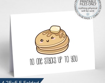 Imprimable, personne ne vous empile, carte de voeux amusante, carte de crêpes, carte Je t'aime, carte de gourmet, carte d'anniversaire, carte de remerciement, carte de jeu de mots