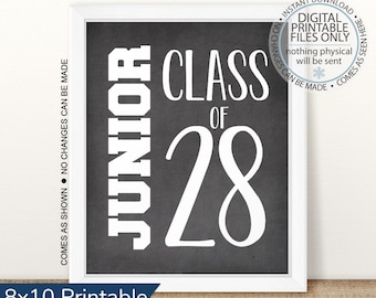 Printable Junior Class of 2028, First Day of Junior Year, First Day, Back To School, First Day of School Chalkboard Sign, Eleventh Grade