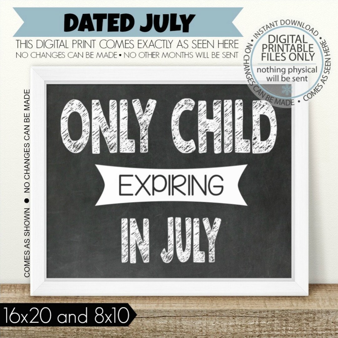 PRINTABLE Pregnancy Announcement Only Child Expiring - Etsy