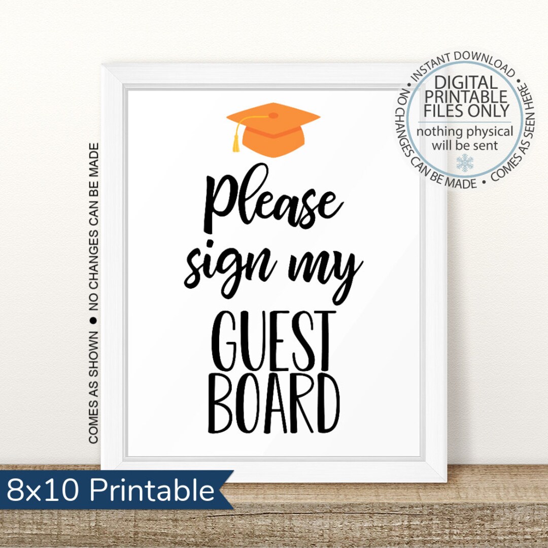 Graduation Guest Board Sign, Sign My Guest Board, Graduation Party ...