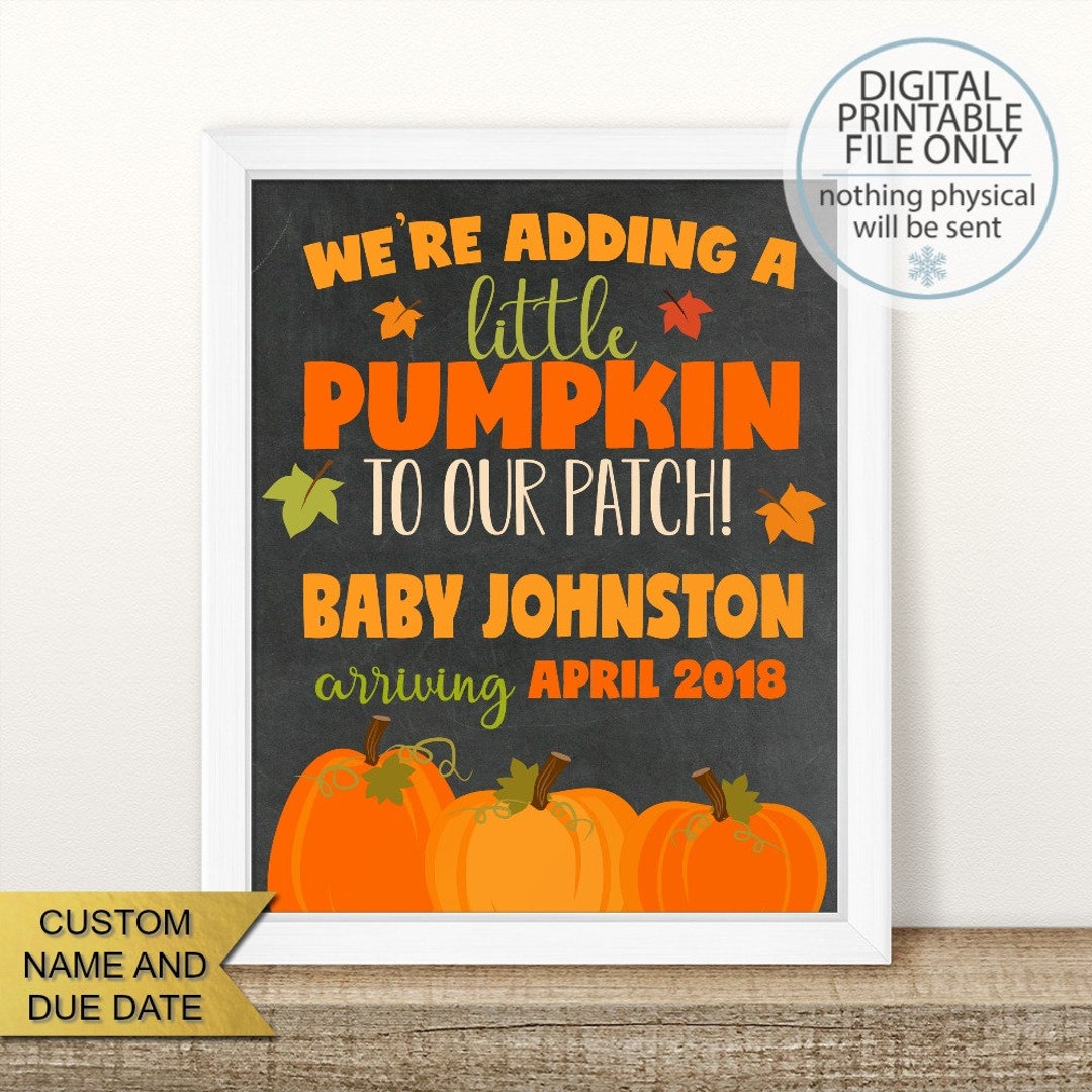 PRINTABLE Pumpkin Pregnancy Announcement, Fall Pregnancy Announcement ...