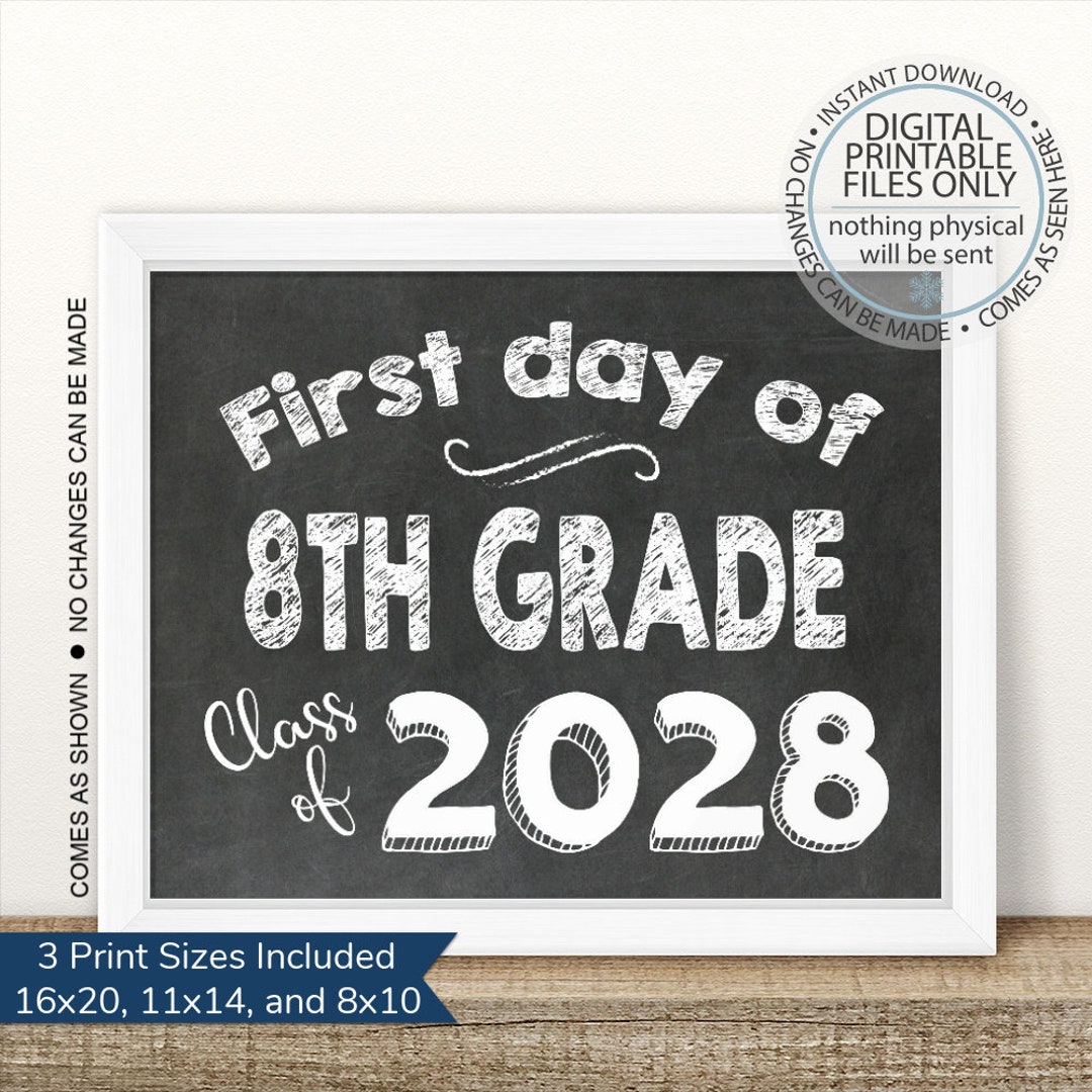 Printable 8th Grade 20232024 First Day of School Printable Etsy