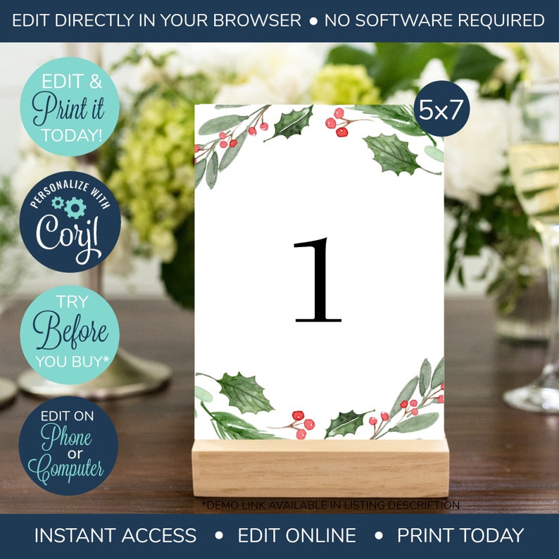 EDITABLE Christmas Table Card Template Christmas Table Etsy EDITABLE Christmas Table Card Template Christmas Table Etsy