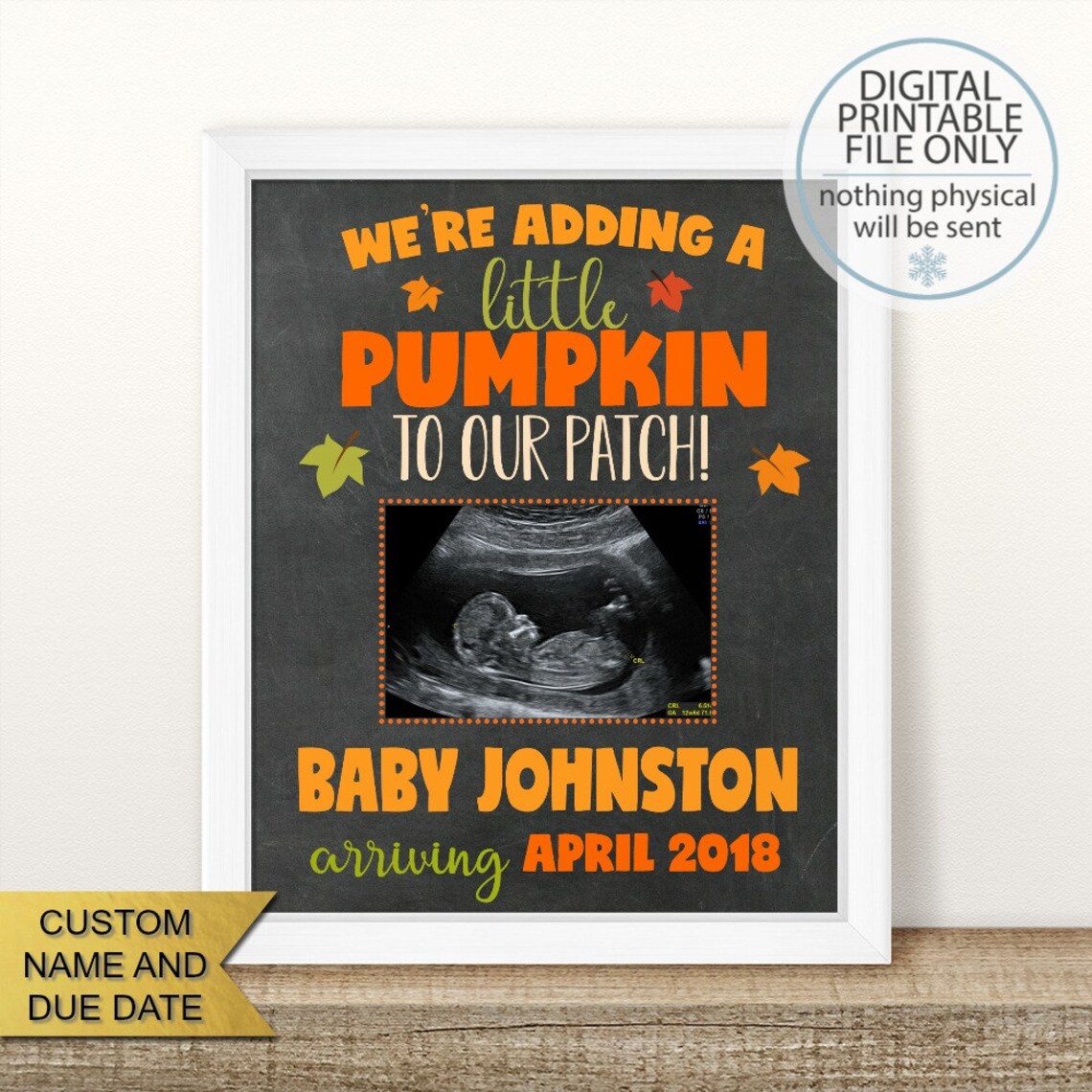 PRINTABLE Pumpkin Pregnancy Announcement Fall Pregnancy - Etsy