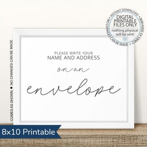 Printable Write Your Address Sign, Address an Envelope, Envelope Addressing, Name and Address Sign, Shower Envelope Sign, Wedding Envelope