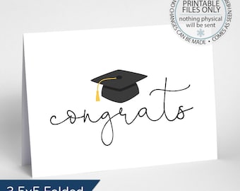 printable graduation card congratulations graduate folding etsy hong kong