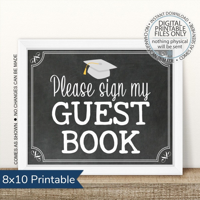 Graduation Guest Book Sign Sign My Guest Book Graduation Etsy