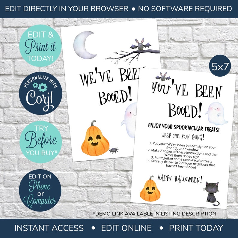 EDITABLE Halloween You've Been Booed Sign, Cute We've Been Booed ...