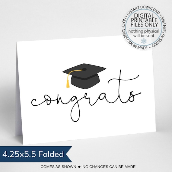 Printable Graduation Card, Congratulations Graduate, Folding Graduation Card, Class of 2026, Congrats Grad, Congratulations Card - Etsy Printable Graduation Card, Congratulations Graduate, Folding Graduation Card, Class of 2026, Congrats Grad, Congratulations Card - Etsy