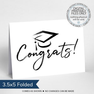 Carte imprimable de remise des diplômes, diplômé de félicitations, carte de remise des diplômes pliante, promotion 2025, diplômé de félicitations, carte de félicitations