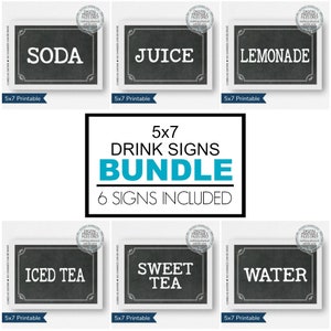 Printable Drink Signs, Wedding Signs, Drink Station signs, Drink signs, Beverage Station, Food Station Signs, Bridal Shower, Barbecue