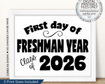Printble First Day of Freshman Year I'm a Freshman | Etsy