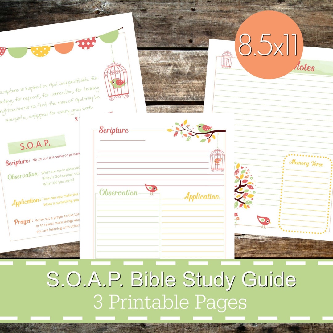 S.O.A.P. Bible Study Guide Printables PDF, SOAP Christian Bible Study ...