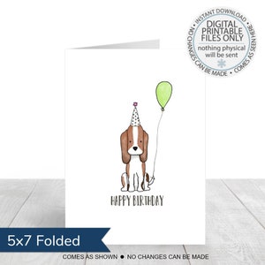 Carte d'anniversaire à imprimer, carte de voeux de joyeux anniversaire, carte d'anniversaire de chien, carte d'amoureux des chiens, carte d'anniversaire vierge, carte de chien de joyeux anniversaire