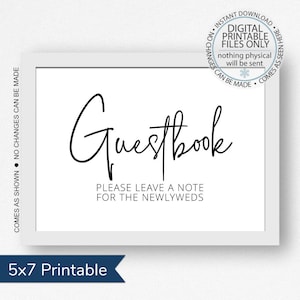Printable Please Sign Our Guestbook, Printable Guestbook Sign, Printable Welcome Sign, Wedding Guest Book Sign, Leave a Note, Table Sign