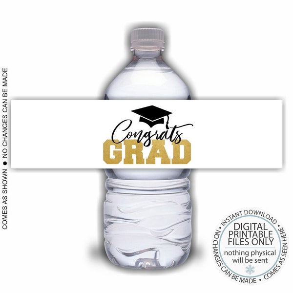 PRINTABLE Grad Bottle Labels, Class of 2024 Water Bottle Labels, Graduation Party, Grad Party Bottle Labels, Graduation Water Bottle Wraps