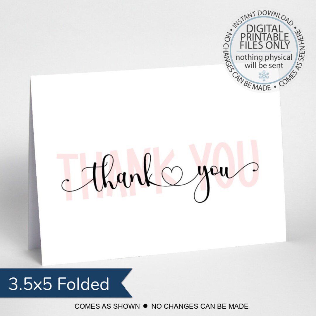 Printable Thank You Card, Appreciation Card, Teacher Appreciation ...