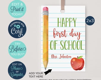Etiqueta de regalo editable para el regreso a clases del maestro, plantilla de etiqueta de agradecimiento, etiqueta imprimible para la escuela del estudiante, etiqueta de PTO PTA, etiqueta imprimible para el maestro