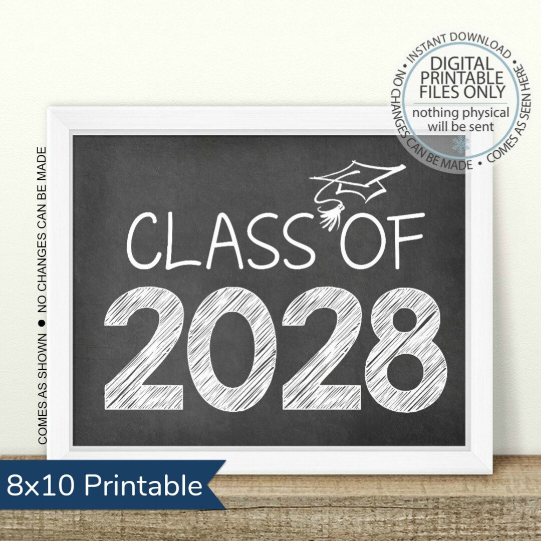Printable Class of 2028 Graduation Sign, Senior Pictures Photo Prop ...