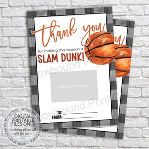 Basketball-Trainer Geschenkkartenhalter, druckbare Geschenkkartenhalter, Basketball-Trainer Geschenk, Dankeskarte, Sport
