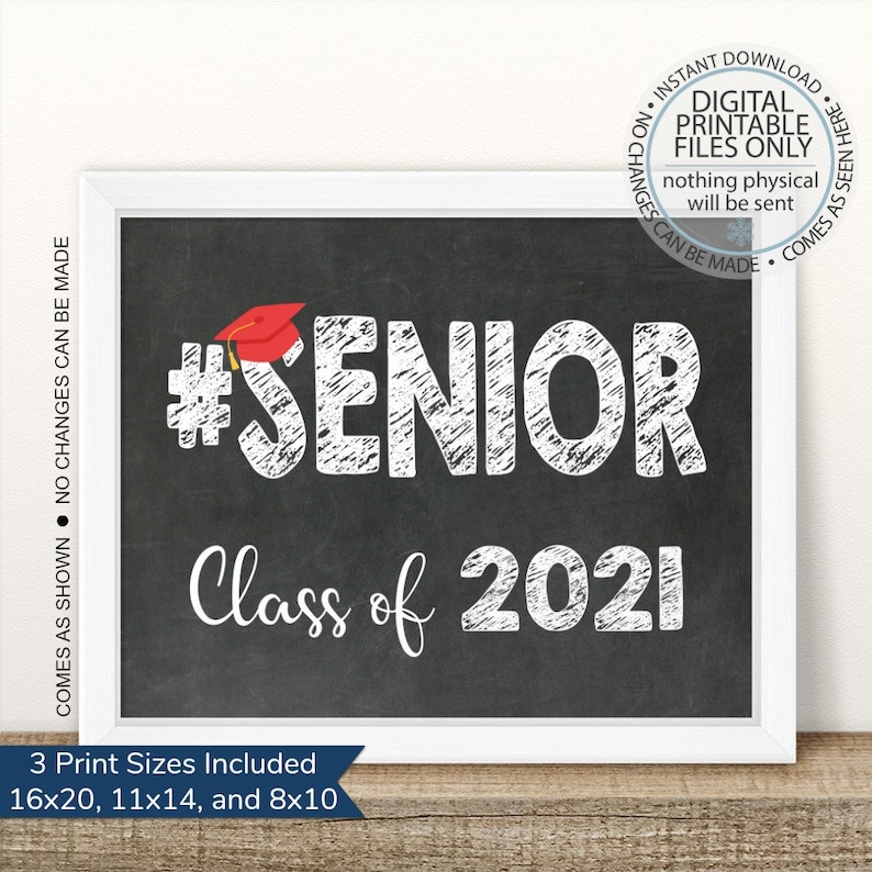 Senior Class of 2021 First Day of Senior Year Sign Printable | Etsy
