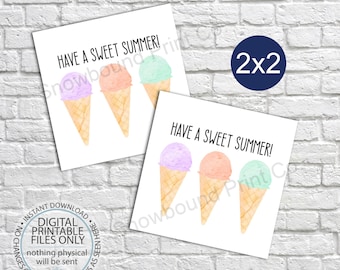 Printable Have a Sweet Summer Tag, End of School Year Tag, End of Year Treat Tag, Printable Popsicle Favor Tag, Popsicle Cool Summer Tag