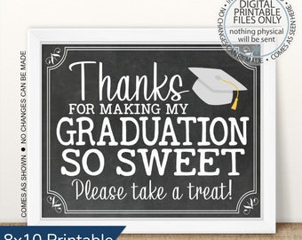 Graduation is Sweet Please Take a Treat Sign, Printable Graduation Sign, Class of 2024, 2024 Graduation Printable, Open House Sign, Dessert