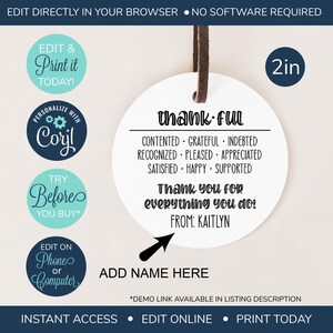 EDITABLE Appreciation Gift Tag, Teacher Staff Employee School Appreciation Week Gift, Teacher Thank You, Employee, Health Care Worker
