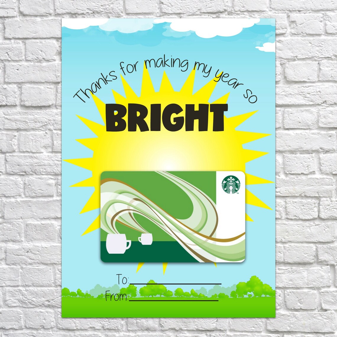 Printable Teacher Gift Thanks For Making My Year So Bright Etsy
