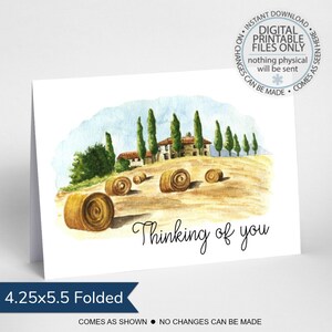 Carte de voeux imprimable en pensant à vous, carte de voeux d'automne, carte de voeux simple, carte de voeux vierge, carte de bonjour, juste parce que la carte
