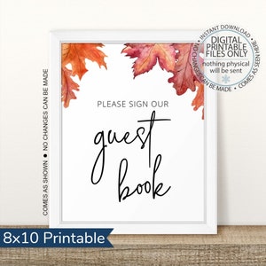Printable Please Sign Our Guestbook, Printable Guestbook Sign, Printable Welcome Sign, Wedding Guest Book Sign, Leave a Note, Table Sign