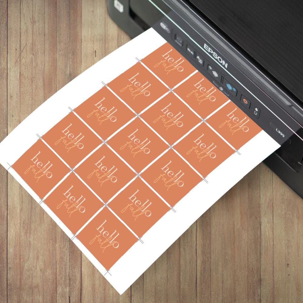 Printable Hello Fall Tags, Fall Gift Tags, Fall Cookie Tag, Square Fall ...