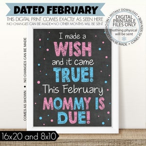 PRINTABLE Pregnancy Announcement, I Made a Wish, Sibling Announcement, Baby Number 2, Sibling Sign, 2nd Baby, 2nd Pregnancy, Sister, Brother