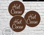 Printable Hot Cocoa Bar Tags, Hot Chocolate Tags, Drink Tags, Drink Labels, Hot Cocoa Label, Circle Drink Tags, Hot Chocolate Label