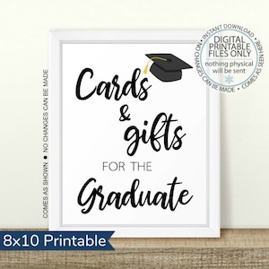 Cards and Gifts for the Graduate, Printable Graduation Sign, Class of 2025, 2025 Graduation Printable, Open House Sign, Graduation Sign