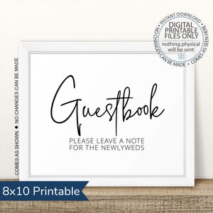 Printable Please Sign Our Guestbook, Printable Guestbook Sign, Printable Welcome Sign, Wedding Guest Book Sign, Leave a Note, Table Sign