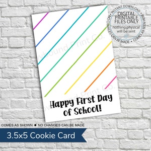 DRUCKBARE Mini-Kekskarte – 8,9 x 12,7 cm – Willkommen zurück in der Schule, Lehrer-Dankeskarte, Kekskarte, Lehrer-Wertschätzung, Lehrer-Keks