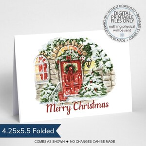 Cartão de felicitações de Feliz Natal para impressão, cartão de felicitações FarmHouse, cartão de felicitações simples, cartão de felicitações em branco, Feliz Natal, cartão de Natal