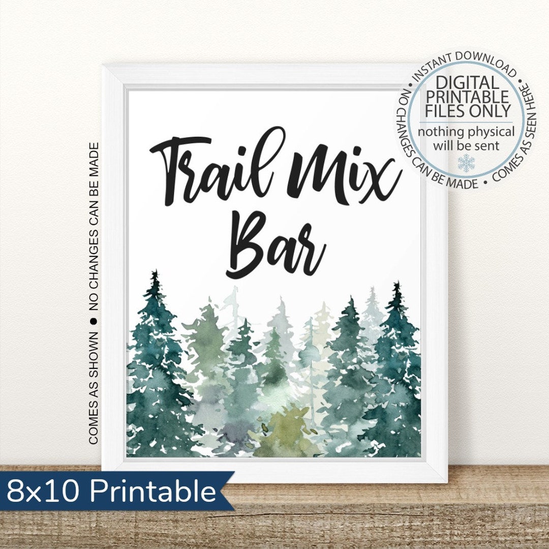 Printable Trail Mix Bar Sign Holiday Decor Christmas Sign Trail Mix Printable Trail Mix Bar Sign Holiday Decor Christmas Sign Trail Mix