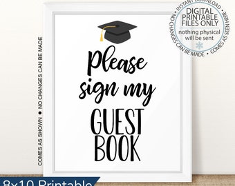 Afstuderen gastenboekbord, teken mijn gastenboek, afstudeerfeest, opendeurdagbord, afstuderen alstublieft ondertekenen, tafelbord, afstudeerbord